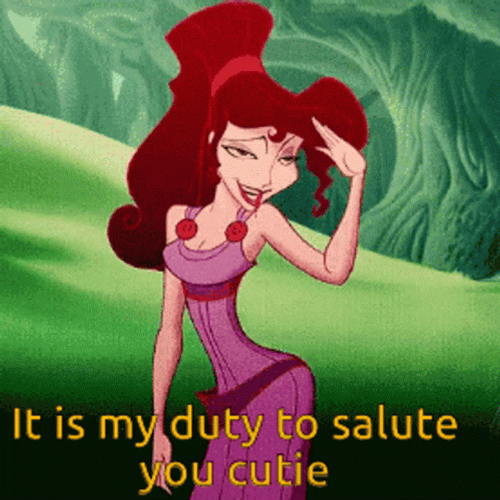 Megara Hercules Salute GIF