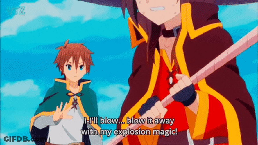 Megumin Nervously Casting Explosion Spell GIF