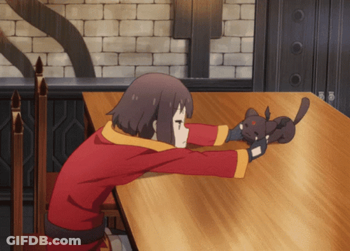 Megumin Playing With Cat GIF