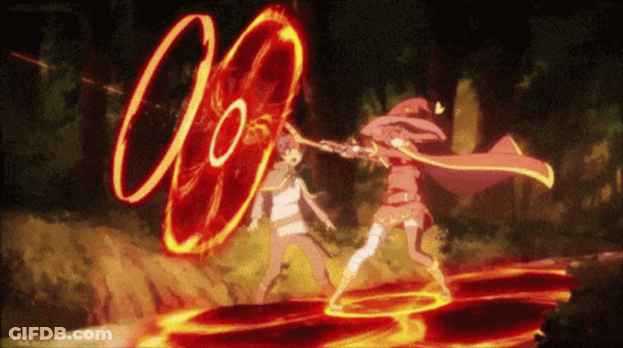 Megumin Releasing Strong Fire GIF