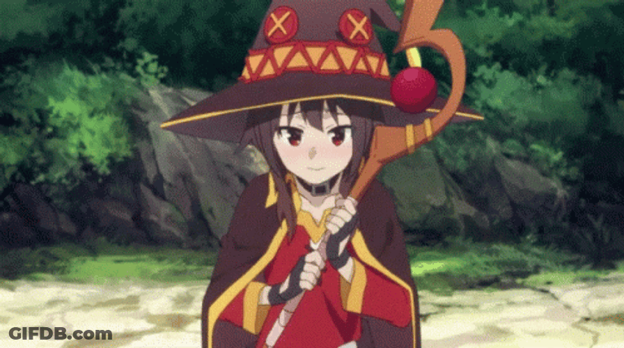 Megumin Sadly Nodding GIF