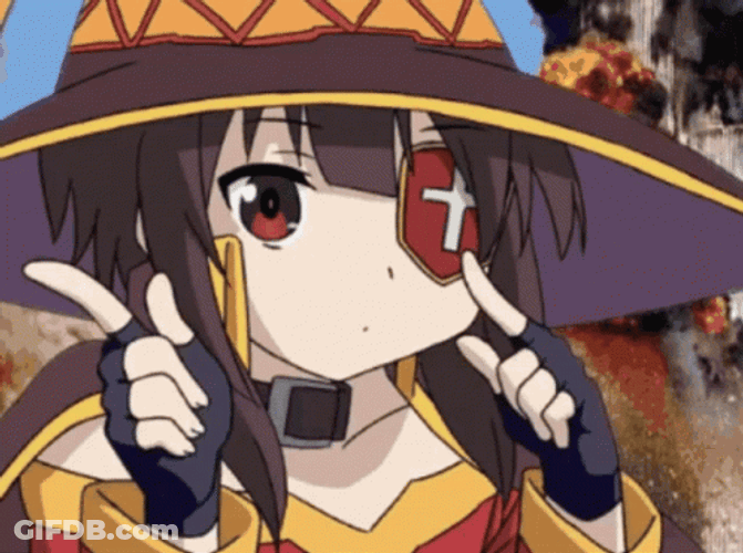Megumin Seriously Pointing GIF