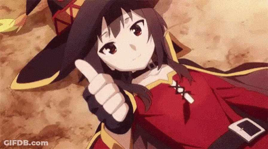 Megumin Speaking While Lying GIF