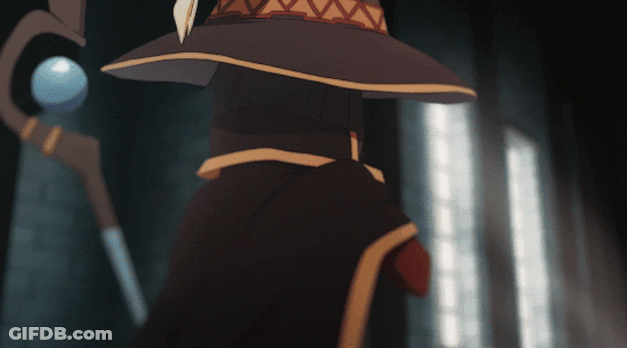 Megumin Standing Backwards GIF