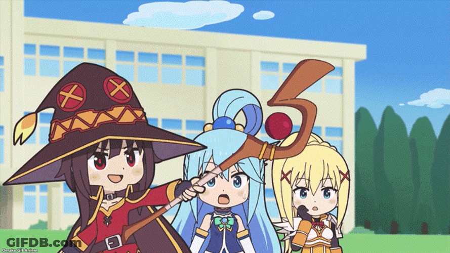 Megumin Starting Explosion From Magic Staff GIF
