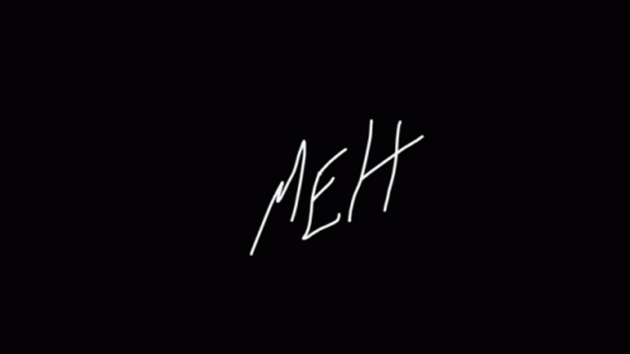 Meh Text In Black Background GIF