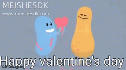 Meishesdk Valentine Greeting With Two Cartoon Characters GIF