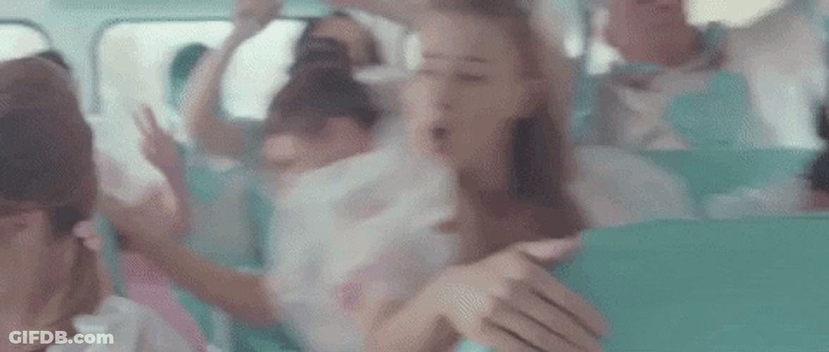 Melanie Martinez Riding Pink Bus GIF
