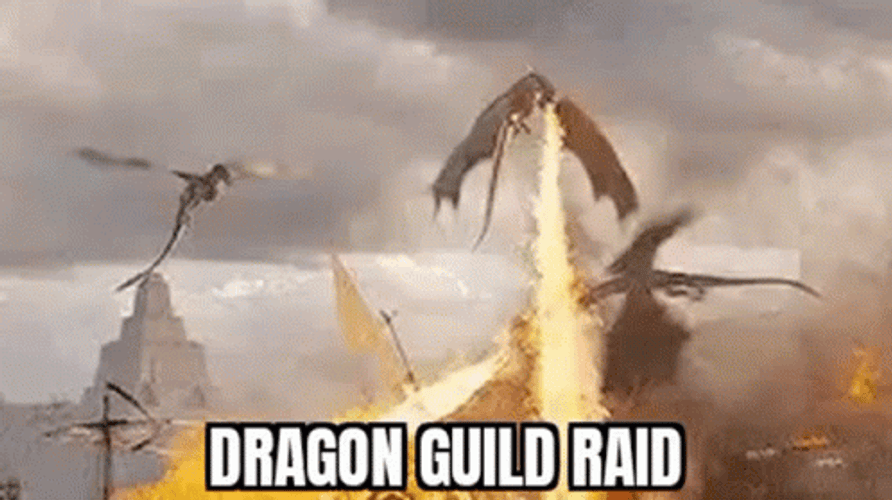 Meleys Dragons Flying Above Firing Flames GIF