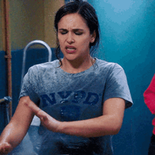 Melissa Fumero Mad With Her Wet Tshirt GIF