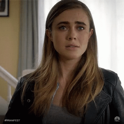 Melissa Roxburgh Trying Not To Cry In Manifest GIF