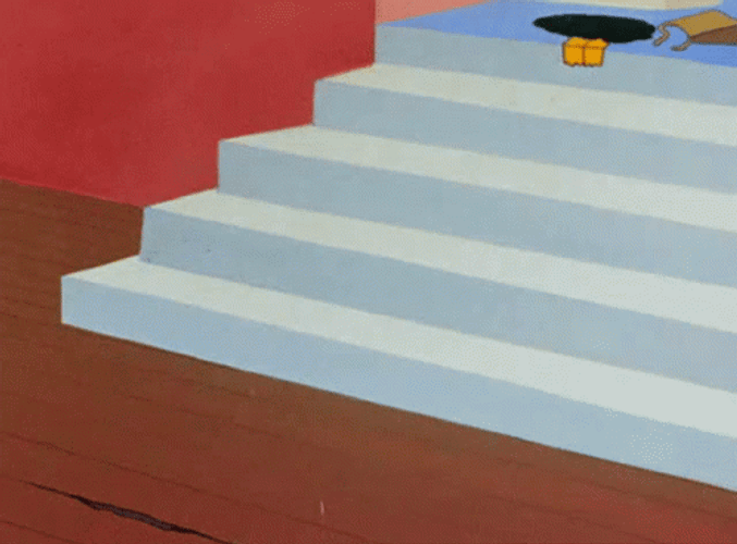 Melted Daffy Duck Going Down Stairs GIF
