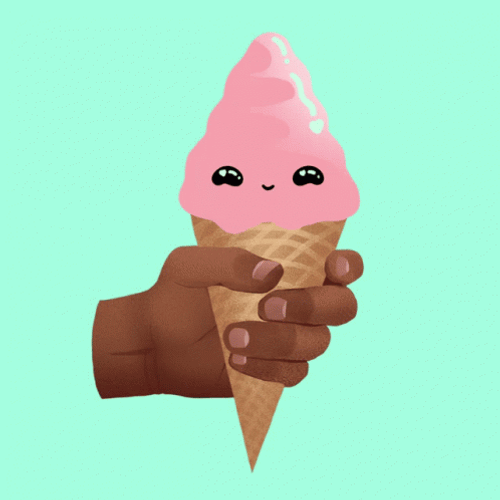 Melted Pink Face Ice Cream GIF