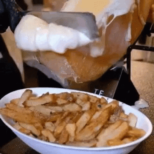 Melted Sour Cream On Fries GIF
