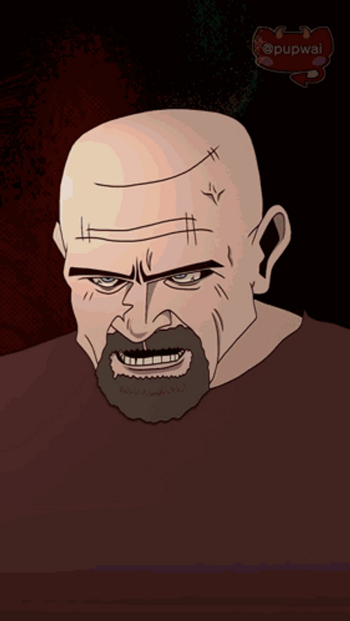 Melting Cartoon Walter White Falling Animated Art GIF