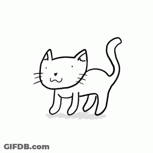 Melting Cat Drawing GIF