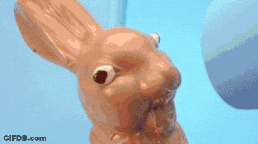 Melting Chocolate Bunny Animation GIF