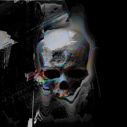 Melting Dark Skull GIF