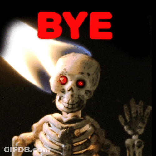 Melting Skeleton Bye Bye Meme GIF