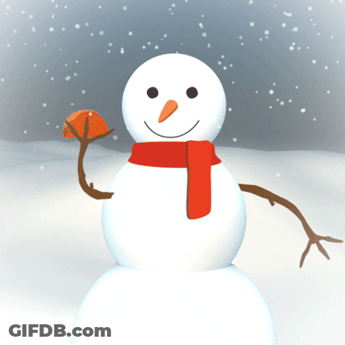 Melting Snowman Eating Taco GIF