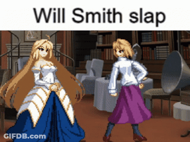 Melty Blood Hime Will Smith Slap GIF