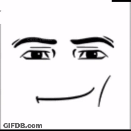 Meme Faces Roblox Character Smiling Closeup GIF