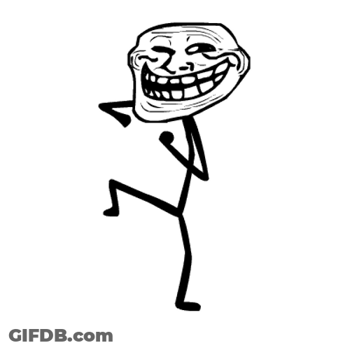 Meme Faces Smiling Head With Stick Body GIF