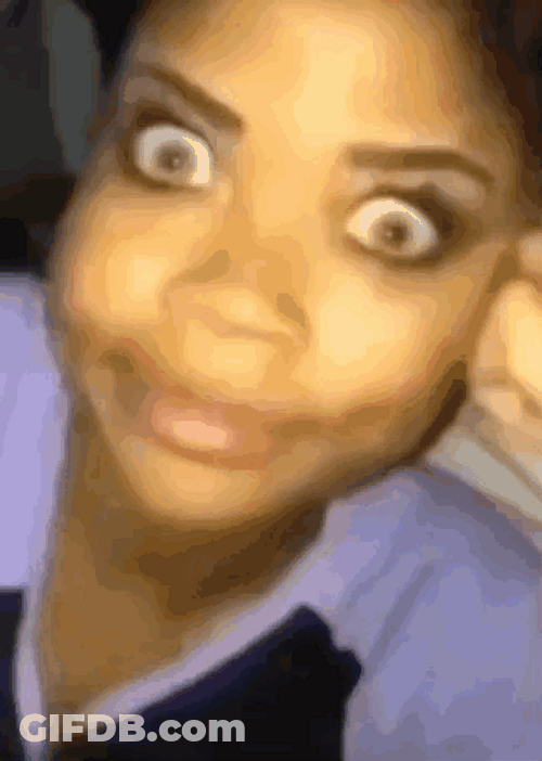 Meme Faces Woman With Widened Eyes GIF