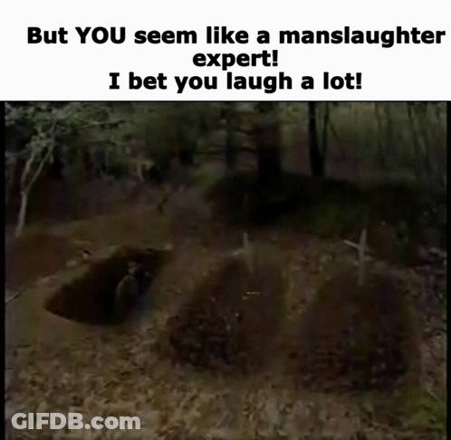 Meme Saying But You Seem Like A Manslaughter Expert And I Bet You Laugh A Lot GIF