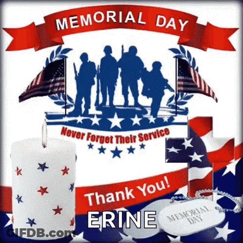 Memorial Day Poster Saying Thank You GIF