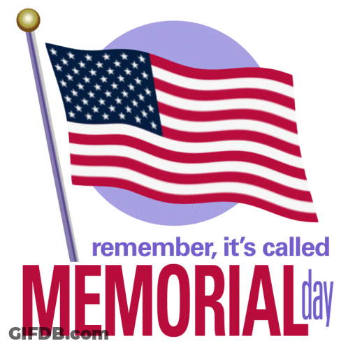 Memorial Day Poster With American Flag On Pole GIF