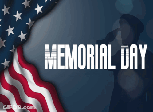 Memorial Day Poster With American Flag GIF