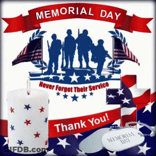 Memorial Day Poster With Candle And Dog Tag GIF
