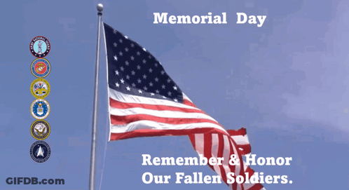Memorial Day Remember & Honor Fallen Soldiers American Flag GIF