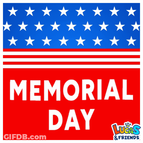 Memorial Day Sign With Flag GIF