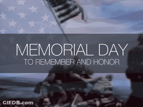 Memorial Day Soldiers And American Flag GIF