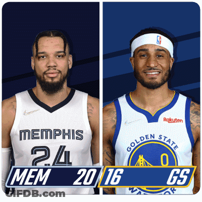 Memphis And Golden State Basketball Players Standing Together GIF
