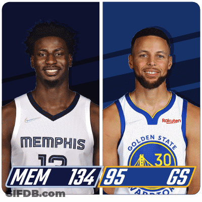 Memphis And Golden State Basketball Players Standing Together GIF
