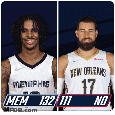 Memphis And New Orleans Basketball Players Standing Together GIF