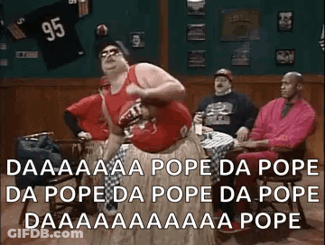 Men At Bar Watching Man In Red Dress Dancing GIF