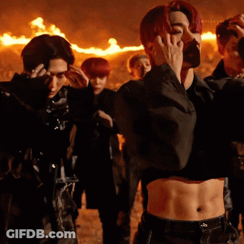 Men By Fire, One In Crop Top GIF