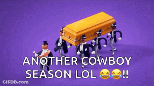 Men Carrying Coffin Another Cowboy Season LOL GIF