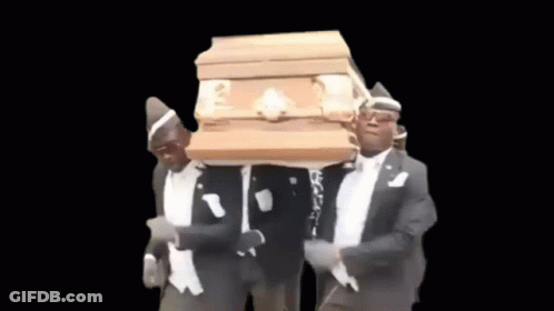 Men Carrying Coffin On Their Backs GIF
