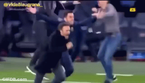 Men Celebrating Goal On Soccer Field GIF
