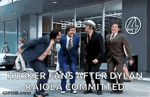 Men Dancing Husker Fans After Dylan Raiola Committed GIF