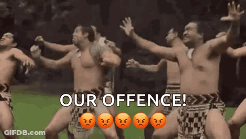 Men Dancing In Field With Our Offence GIF