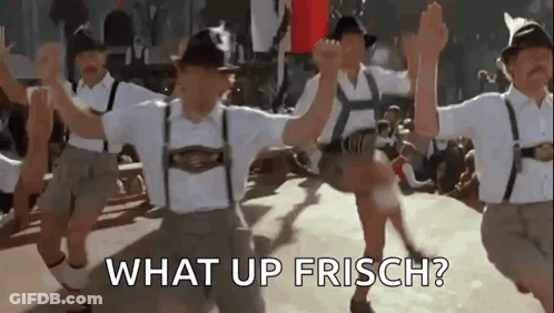Men Dancing In Front Of Crowd Saying What Up Frisch GIF