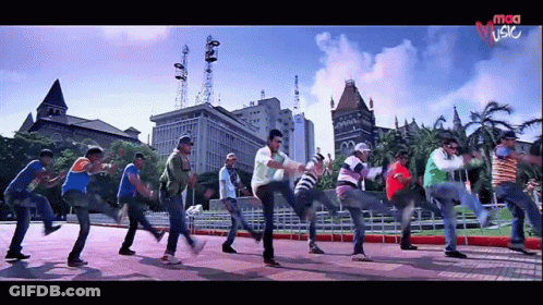 Men Dancing In Front Of MAA Music Building GIF