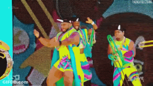 Men Dancing In Front Of Screen GIF