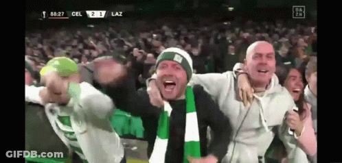 Men Dancing In Stadium During Soccer Match GIF